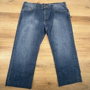 Carhartt B325 WRB Jeans Loose Fit Men's 40X30 Cotton Blue Denim Straight Leg